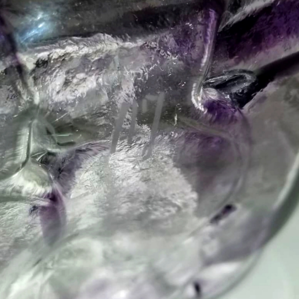 RARE signed Adam Jablonski Orignal.  Amethyst colored crystal vase. - Picture 6 of 8
